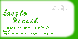 laszlo micsik business card